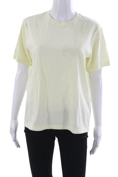 Balzac Womens Yellow 100% Organic Cotton Crew Neck T-Shirt Short Sleeve Size S