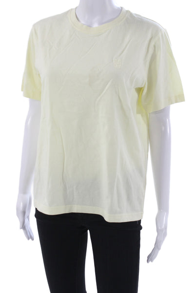 Balzac Womens Yellow 100% Organic Cotton Crew Neck T-Shirt Short Sleeve Size S