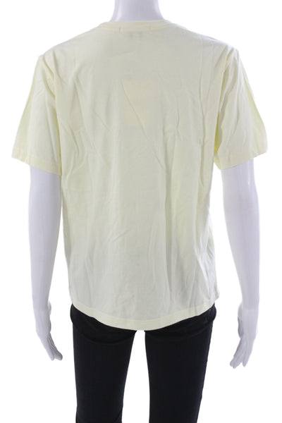 Balzac Womens Yellow 100% Organic Cotton Crew Neck T-Shirt Short Sleeve Size S