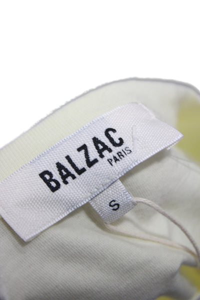 Balzac Womens Yellow 100% Organic Cotton Crew Neck T-Shirt Short Sleeve Size S