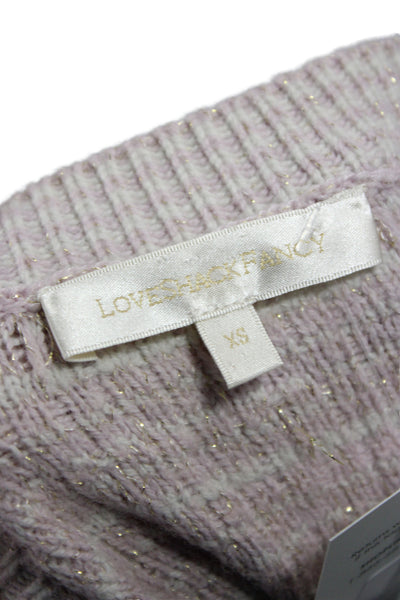 Love Shack Fancy Womens Pink Checked Henley Sweater Dress Pullover Mini Size XS