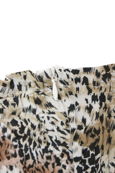 Sea New York Women Animal Print Maxi Dress Square Neck Cotton Size S