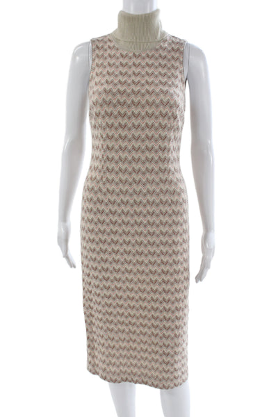 Missoni Women Sweater Dress Multicolor Cashmere Sleeveless Mid-Calf Size 38