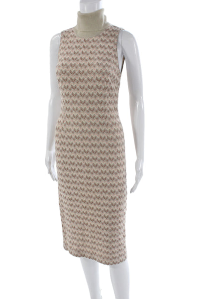 Missoni Women Sweater Dress Multicolor Cashmere Sleeveless Mid-Calf Size 38