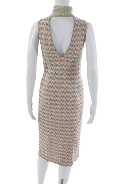 Missoni Women Sweater Dress Multicolor Cashmere Sleeveless Mid-Calf Size 38