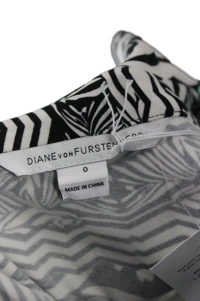 Diane Von Furstenberg Womens Wrap Dress Black Silk V-Neck Long Size 0