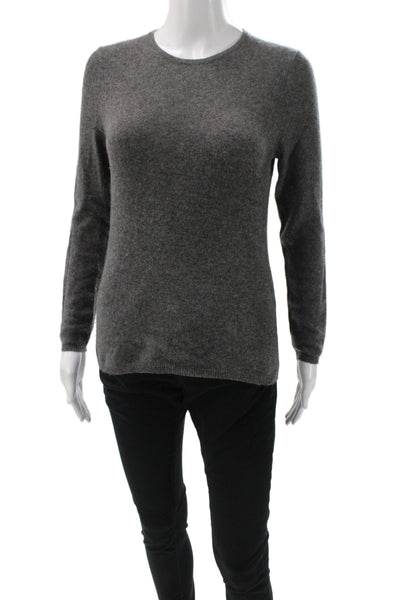 Sutton Studio Women Cashmere Gray Pullover Crew Neck Long Sleeve Size S