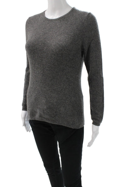 Sutton Studio Women Cashmere Gray Pullover Crew Neck Long Sleeve Size S