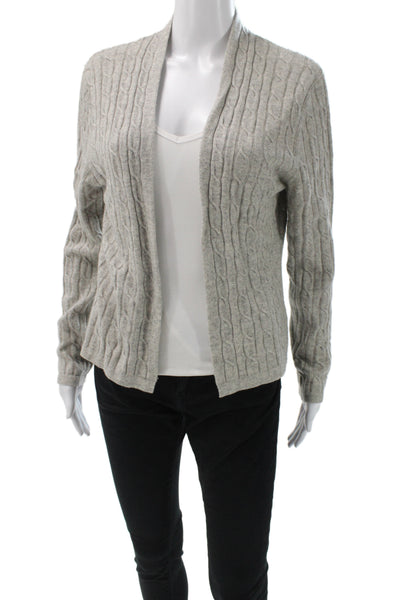 Lulu Bravo Womens Cashmere V-Neck Cardigan Gray Long Sleeve Size M
