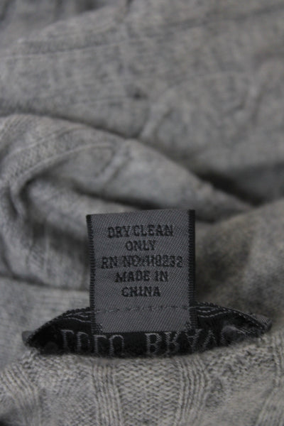 Lulu Bravo Womens Cashmere V-Neck Cardigan Gray Long Sleeve Size M