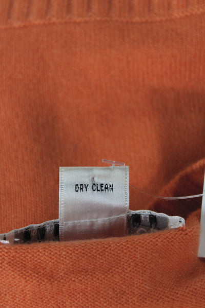 Fifty Nine Collection Women Cashmere Tank Sleeveless Crew Neck Orange Size S