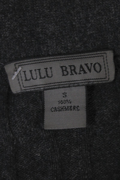 Lulu Bravo Womens Cashmere Gray V-Neck Cardigan Long Sleeve Size S
