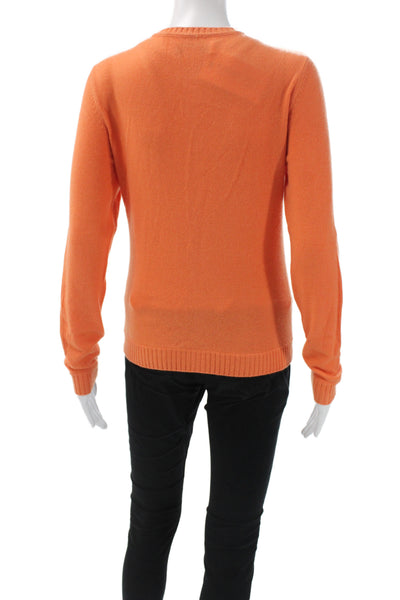 Fifty Nine Collection Womens Orange Cashmere Cardigan Long Sleeve Size S