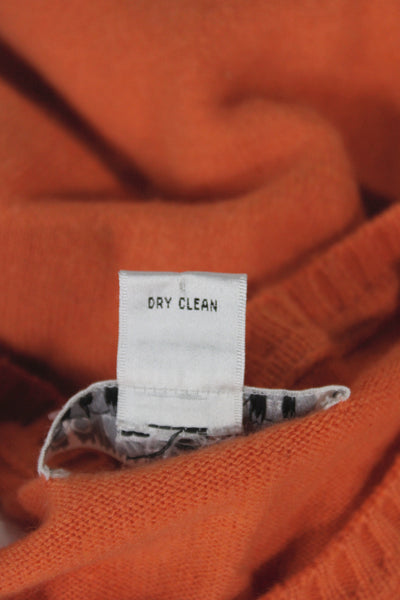 Fifty Nine Collection Womens Orange Cashmere Cardigan Long Sleeve Size S