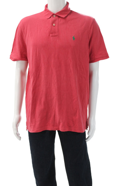 Polo Ralph Lauren Mens Short Sleeve Collared Classic Fit Polo Shirt Red Large
