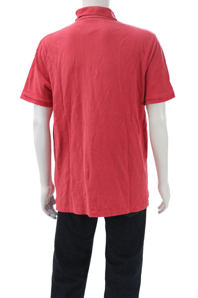 Polo Ralph Lauren Mens Short Sleeve Collared Classic Fit Polo Shirt Red Large