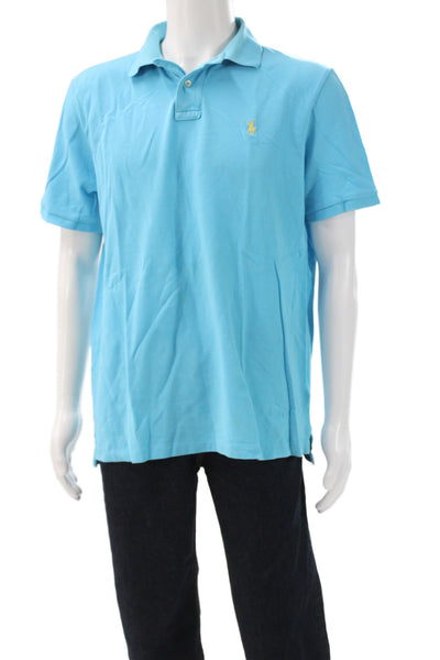 Polo Ralph Lauren Mens Short Sleeve Collared Classic Polo Shirt Blue Size Large
