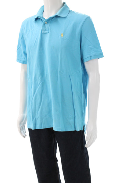 Polo Ralph Lauren Mens Short Sleeve Collared Classic Polo Shirt Blue Size Large