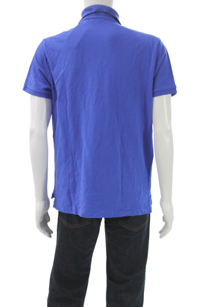 Polo Ralph Lauren Mens Short Sleeve Collared Slim Fit Polo Shirt Blue Size Large