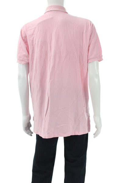 Polo Ralph Lauren Mens Short Sleeve Collared Knit Polo Shirt Pink Size Large