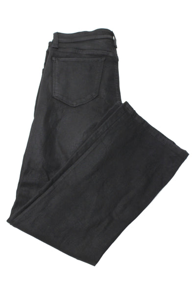 Joes Women Mid-Rise Bootcut Jeans Black Cotton Blend Button Inseam 26 Size 27