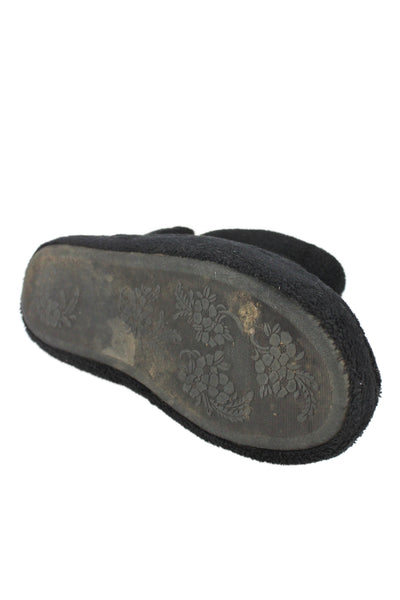 Patricia Green Womens Slip On Round Toe Knit Slipper Shoes Black Size 7