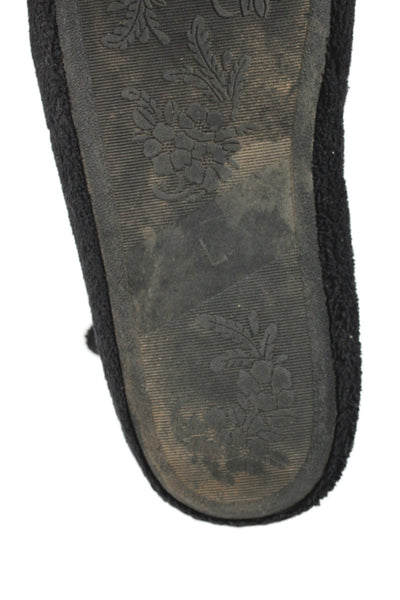 Patricia Green Womens Slip On Round Toe Knit Slipper Shoes Black Size 7