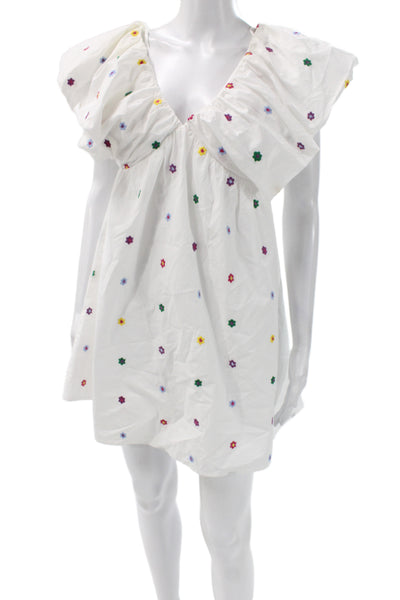 Day + Moon Womens Mini Floral V-Neck Cotton Knee Length Dress Size M