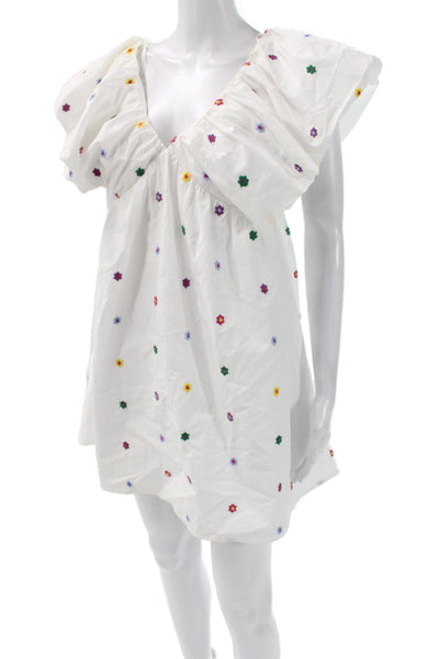 Day + Moon Womens Mini Floral V-Neck Cotton Knee Length Dress Size M