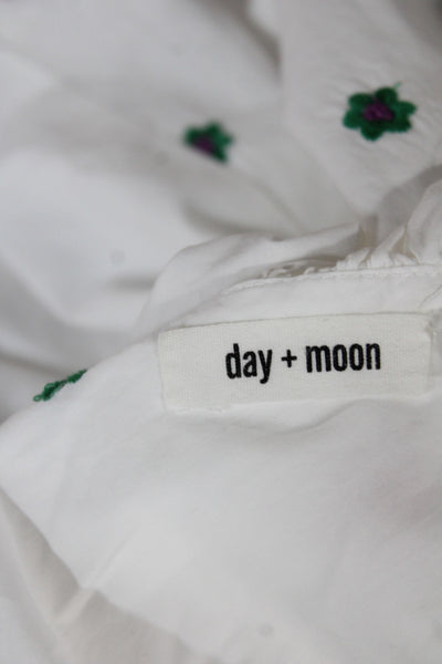 Day + Moon Womens Mini Floral V-Neck Cotton Knee Length Dress Size M