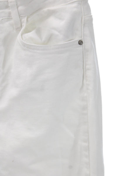 Zara Womens Straight High Rise White Jeans 30in Inseam Size 8