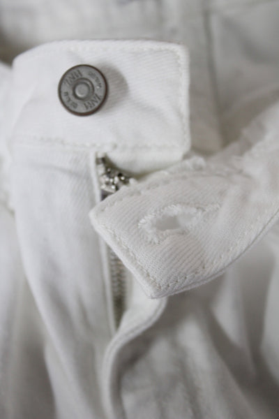 Zara Womens Straight High Rise White Jeans 30in Inseam Size 8