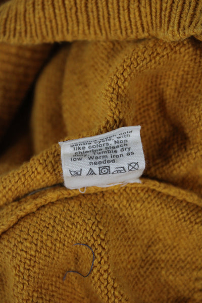 J Crew Mens Pullover Yellow Cotton Crew Neck Long Sleeve Size L