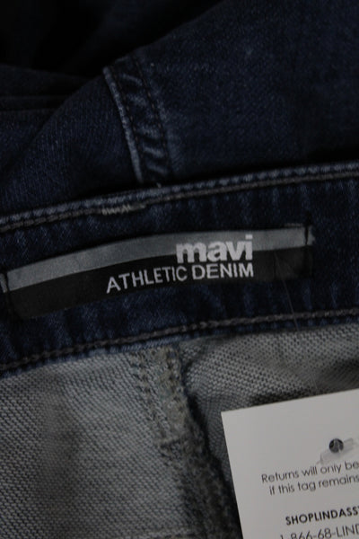 Mavi Jeans Mens Straight Jeans Blue High Rise Cotton Blend Size 31