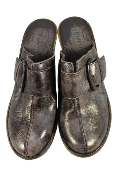 Steve Madden Womens Leather Studded Platform  Somah Clog Heels Black Size 9