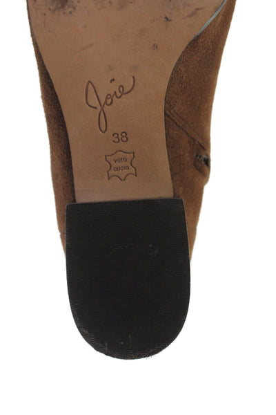 Joie Womens Suede Cuffed Knee High Boots Cinnamon Brown Size 38 8