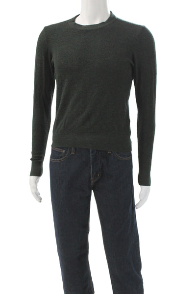 Robert Barakett Mens Wool Pullover Sweater Crew Neck Green Size M