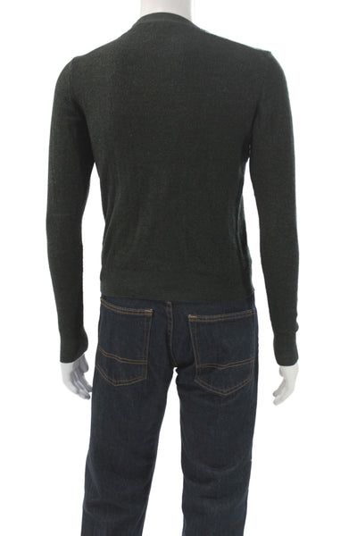Robert Barakett Mens Wool Pullover Sweater Crew Neck Green Size M