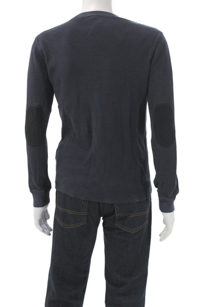 BOSS Orange Mens Basic T-Shirt Blue Cotton Crew Neck Long Sleeve Size M