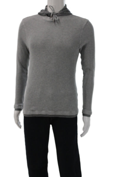 Michael Kors Mens Pullover Hoodie Gray Cotton Blend Size M