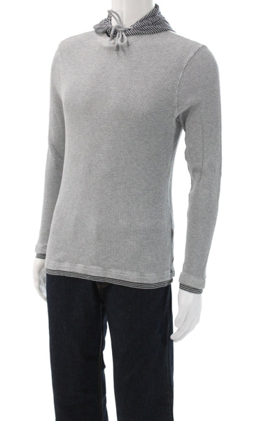 Michael Kors Mens Pullover Hoodie Gray Cotton Blend Size M