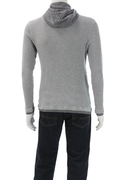 Michael Kors Mens Pullover Hoodie Gray Cotton Blend Size M