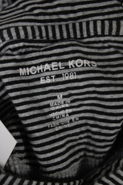 Michael Kors Mens Pullover Hoodie Gray Cotton Blend Size M