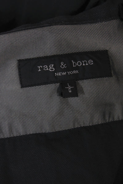 Rag & Bone Mens Long Sleeves Button Down Shirt Black Cotton Size Large