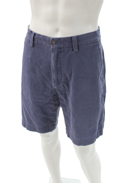 Polo Ralph Lauren Mens Chino Shorts Blue Cotton Button Fly Size 34