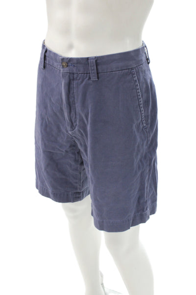 Polo Ralph Lauren Mens Chino Shorts Blue Cotton Button Fly Size 34