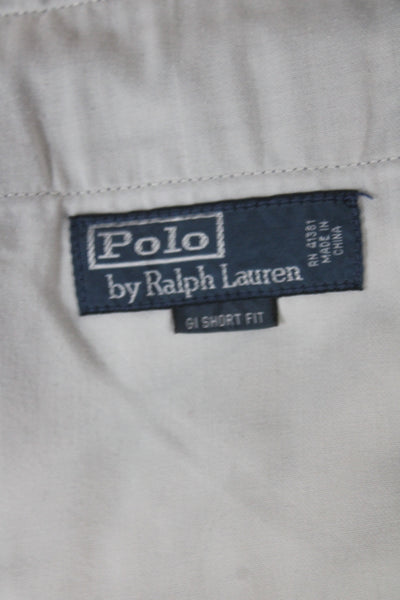 Polo Ralph Lauren Mens Chino Shorts Blue Cotton Button Fly Size 34