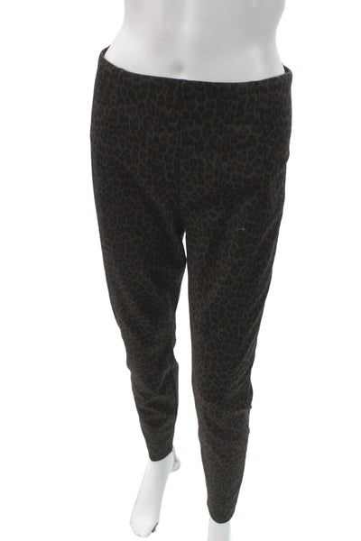 Liverpool Los Angeles Womens Ankle Pants Leopard Brown Pull On Size 10