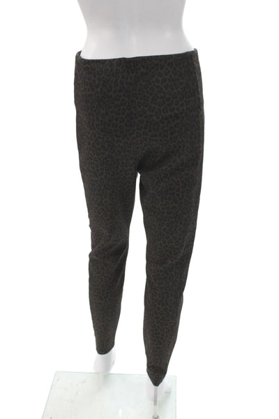 Liverpool Los Angeles Womens Ankle Pants Leopard Brown Pull On Size 10