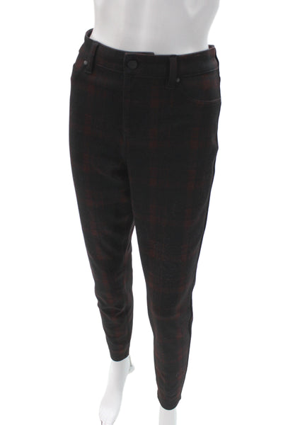 Liverpool Los Angeles Women Jeggings Black Plaid Polyester Button Size 30